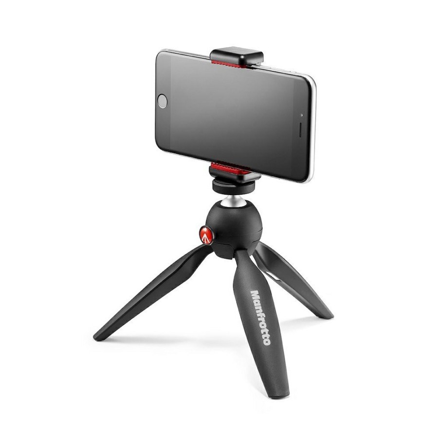 SMARTPHONES, ACTION-KAMERAS & DROHNEN Manfrotto | Pixi Mini-Stativ, Smartphone-Klemme, Schwarz (Made In Italy)