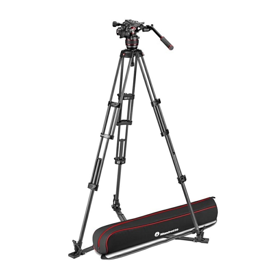 Video-Stative Manfrotto | Nitrotech 608 Carbon Video-Stativ Mit Bodenspinne