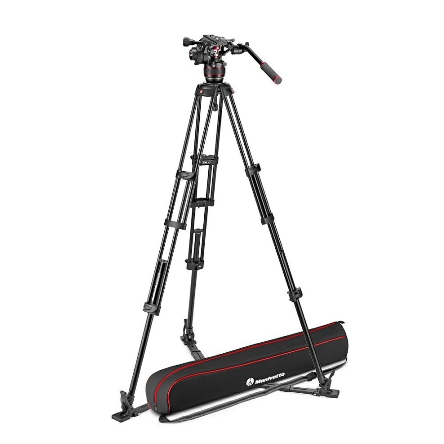 Video-Stative Manfrotto | Nitrotech 608 Aluminium Video-Stativ Mit Bodenspinne